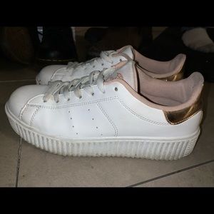 White mini platform ish shoes